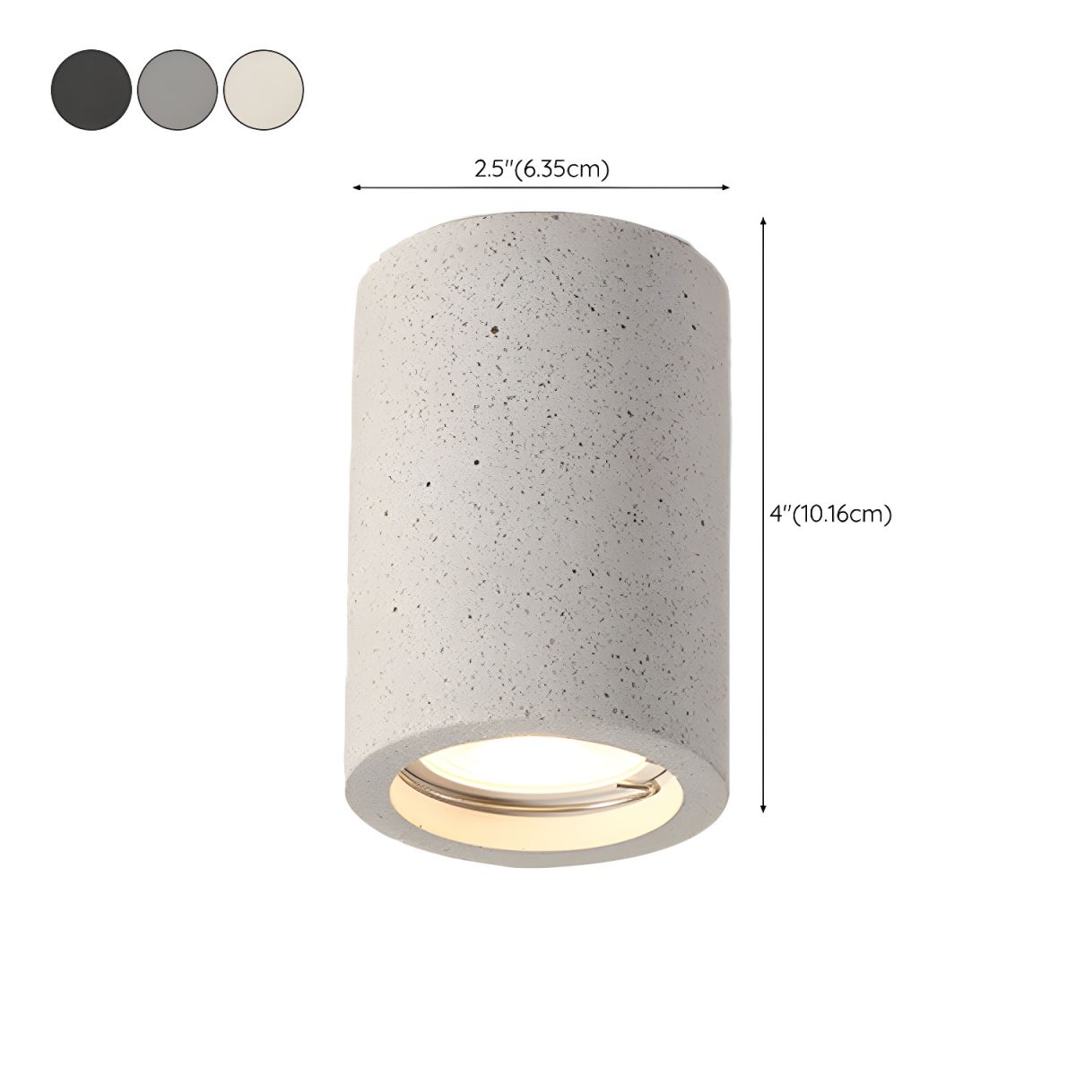 Ceiling Light with Stone Cylinder Japanese Minimalist Style | Yamori