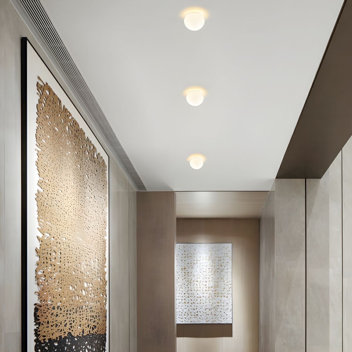 Ceiling Light with White Globe Modern Flush Mount | Lorven