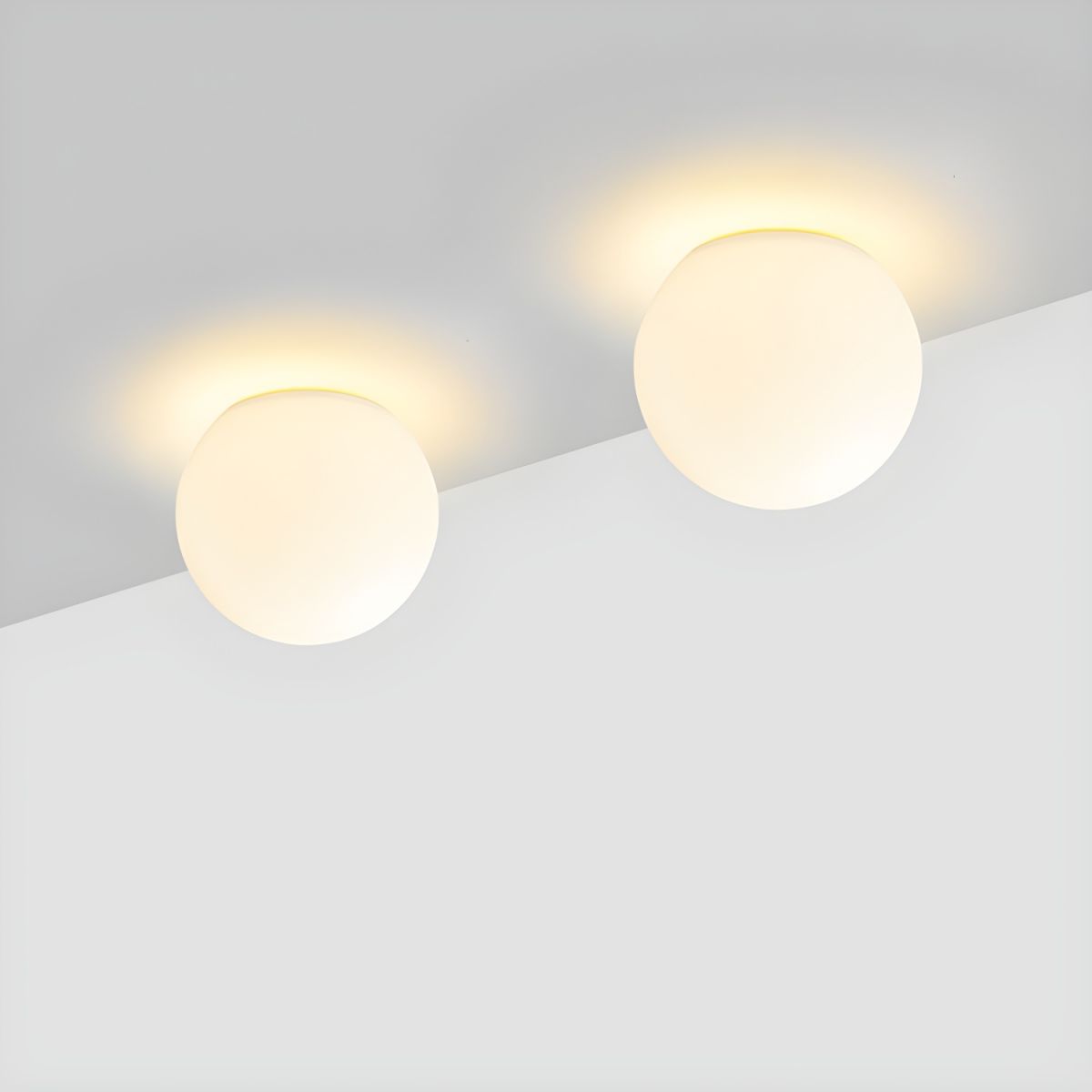 Ceiling Light with White Globe Modern Flush Mount | Lorven