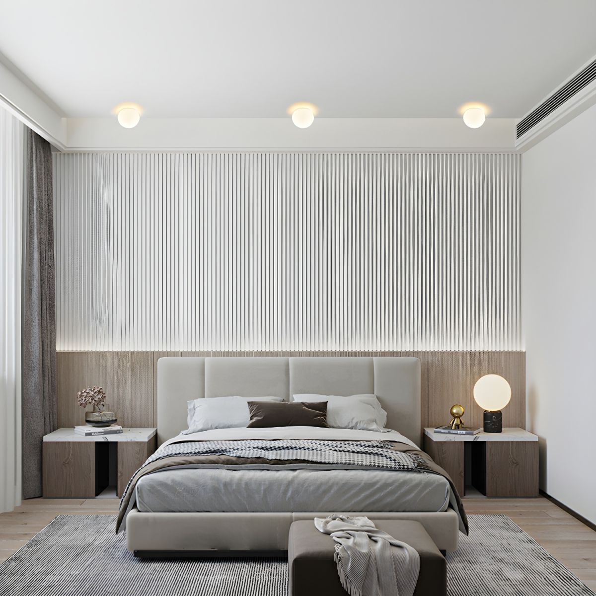 Ceiling Light with White Globe Modern Flush Mount | Lorven