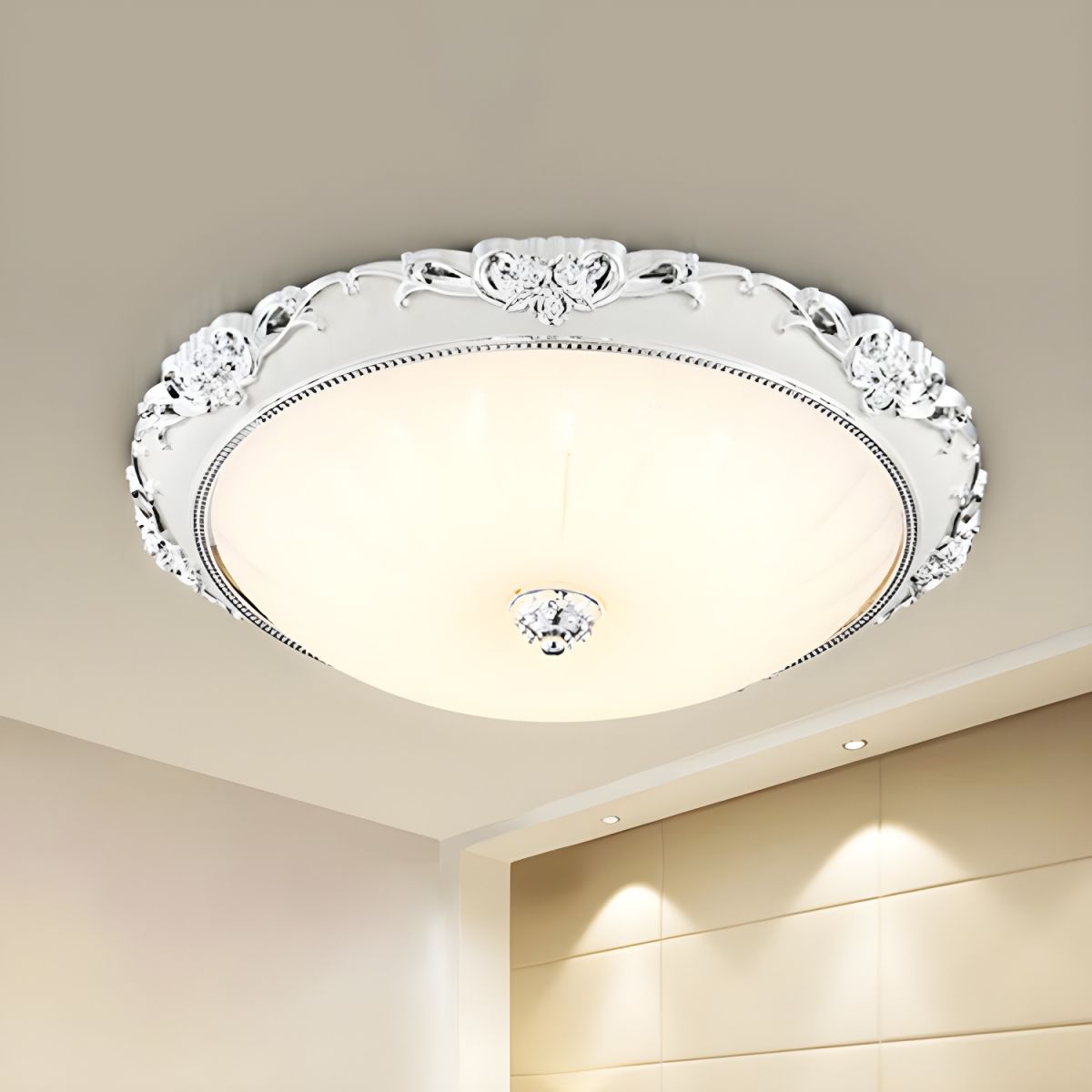 Ceiling Light with Wide Glass Modern Flush Mount | Domira