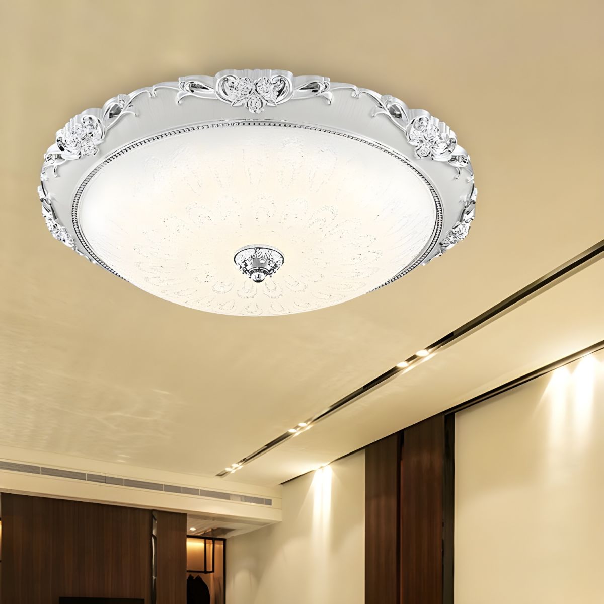 Ceiling Light with Wide Glass Modern Flush Mount | Domira