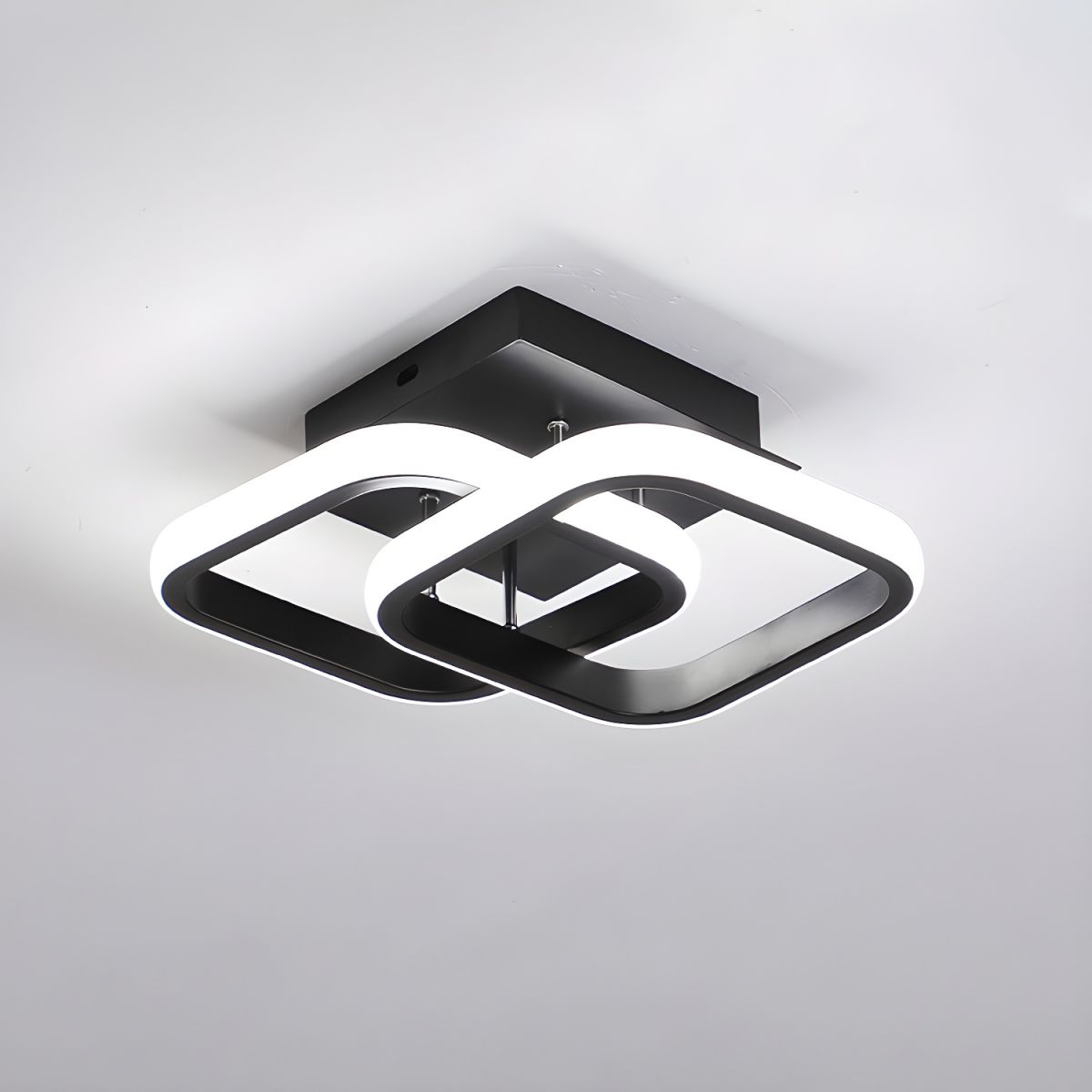 Ceiling light with LED square modern black or white metal | Zeymin