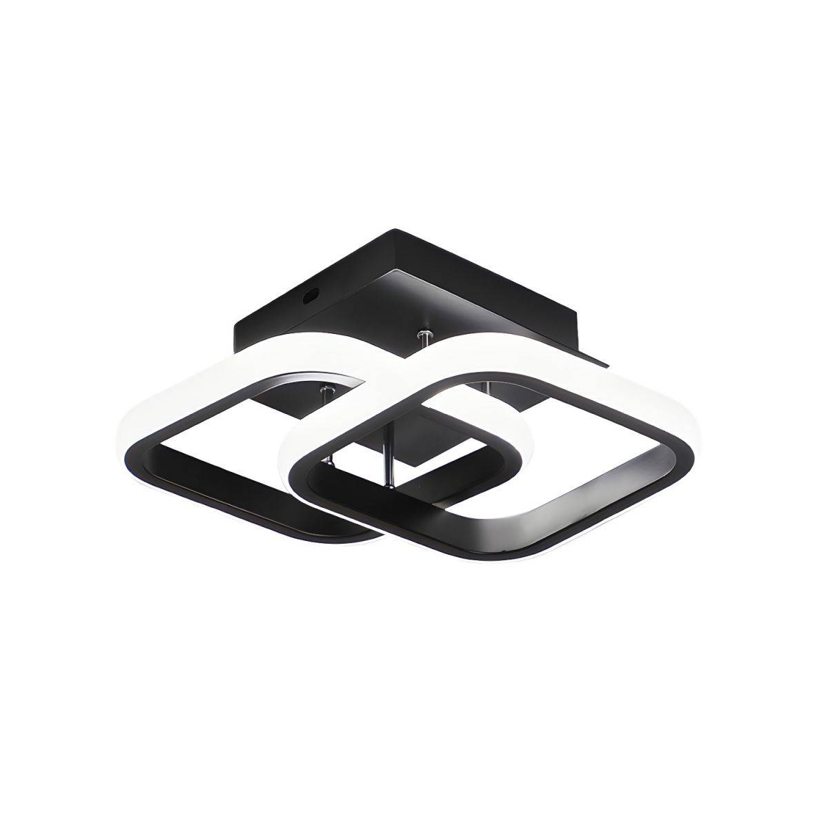 Ceiling light with LED square modern black or white metal | Zeymin