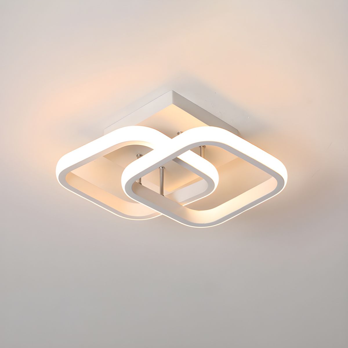 Ceiling light with LED square modern black or white metal | Zeymin