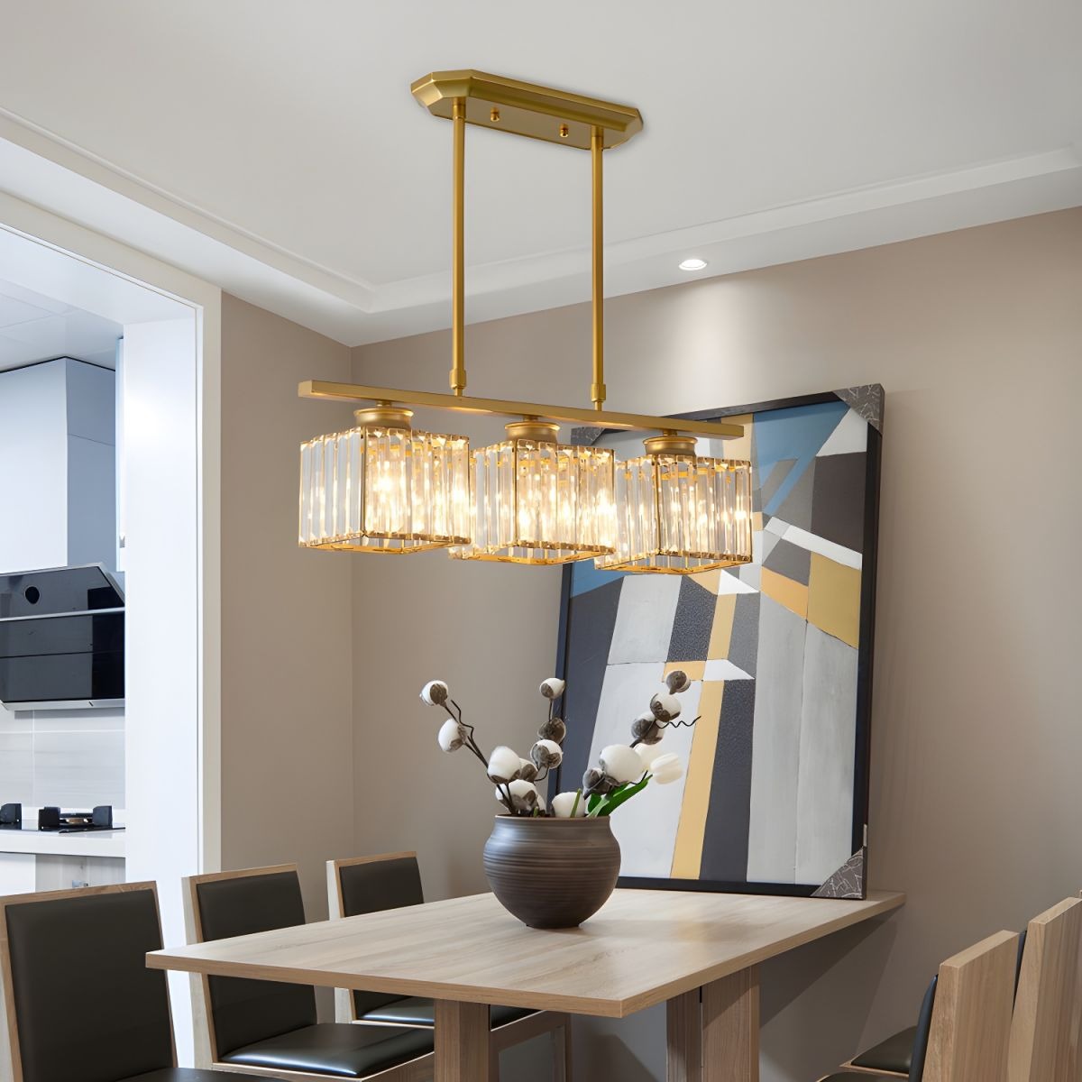 Chandelier Glass Multi-Head Modern Dining Light | Jorica