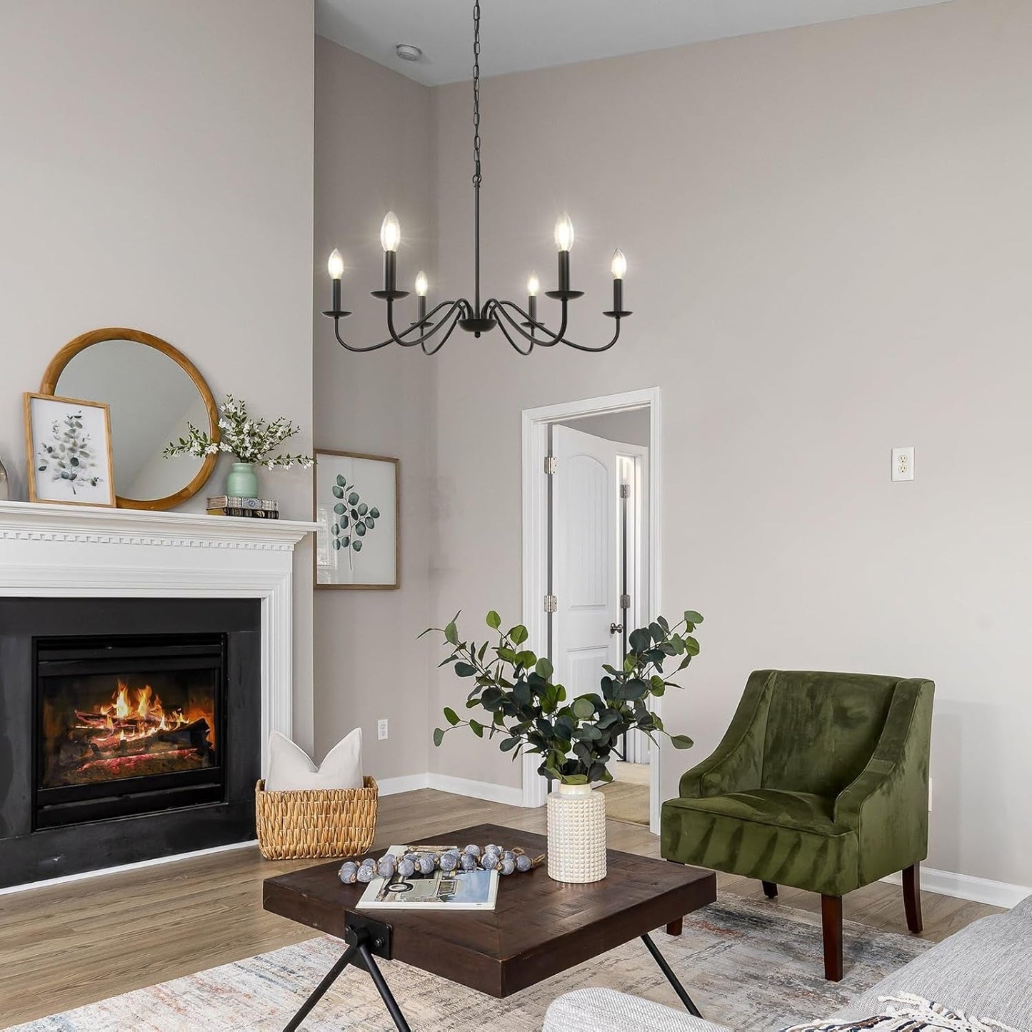 Chandelier Modern Iron Adjustable Height | Zinora