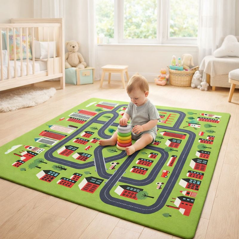 City Road Play Mat for Kids Traffic Map Carpet | Roados
