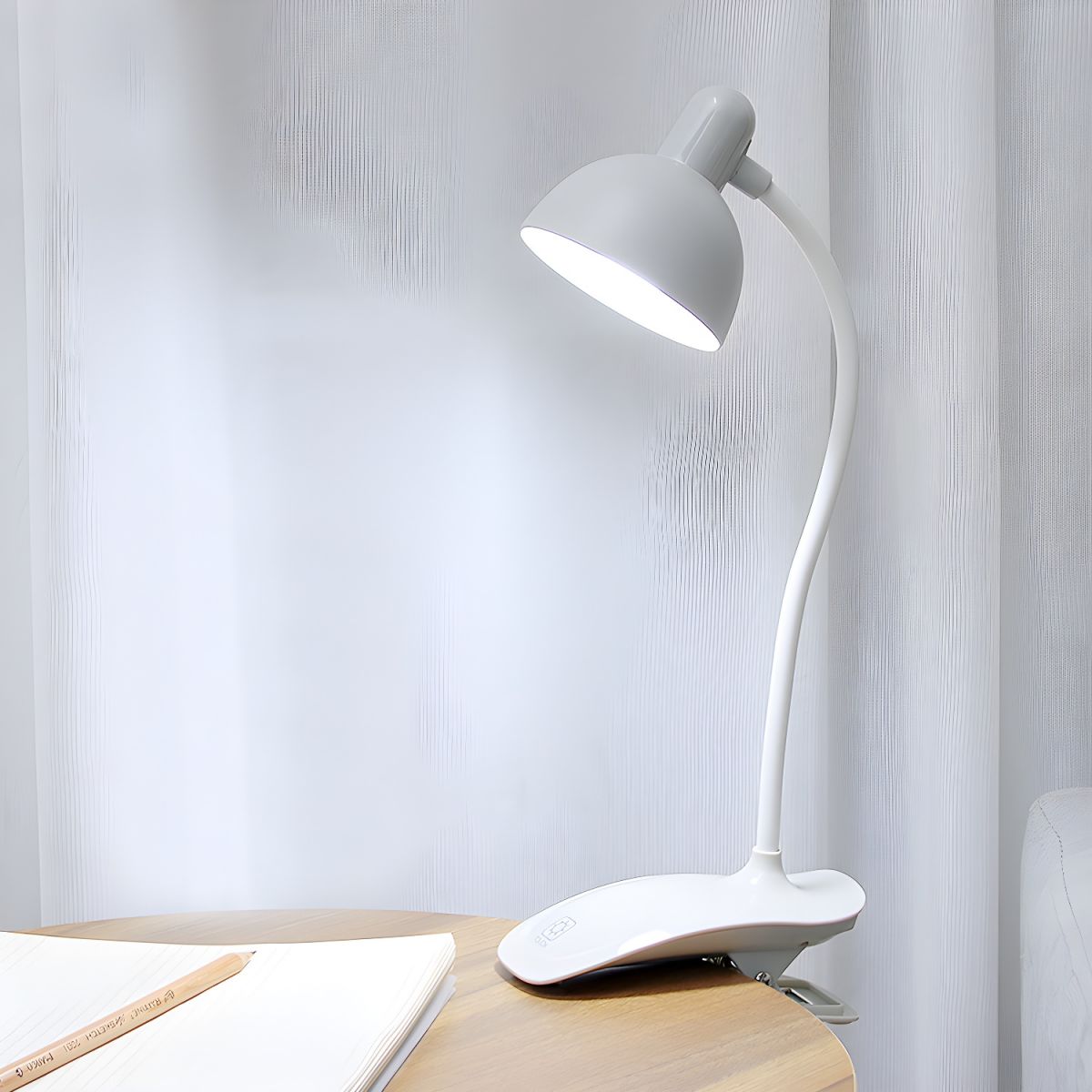 Clamp Lamp with LED Flexible Gooseneck Modern Design | Orenia
