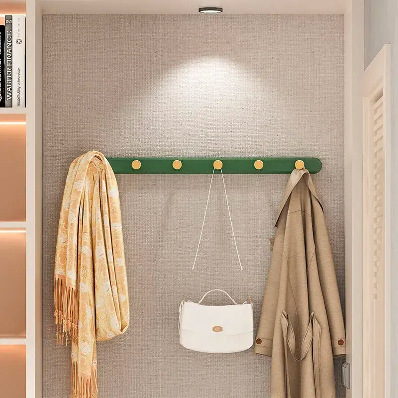 Coat Rack Vintage Green Wall Solid Wood Finish | Evarno