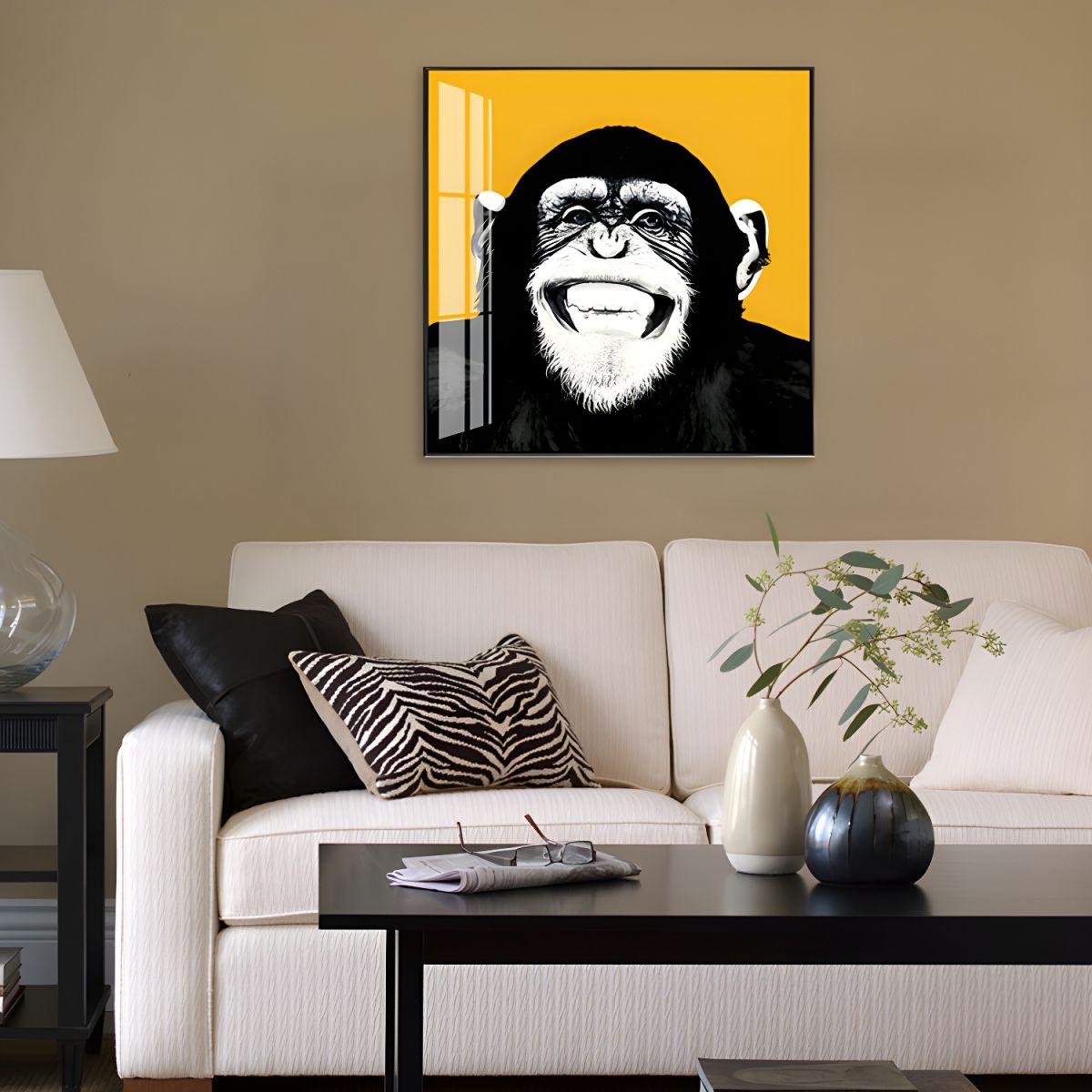 Colourful Chimpanzee Canvas Wall Art Kids Room Decor | Kidvara