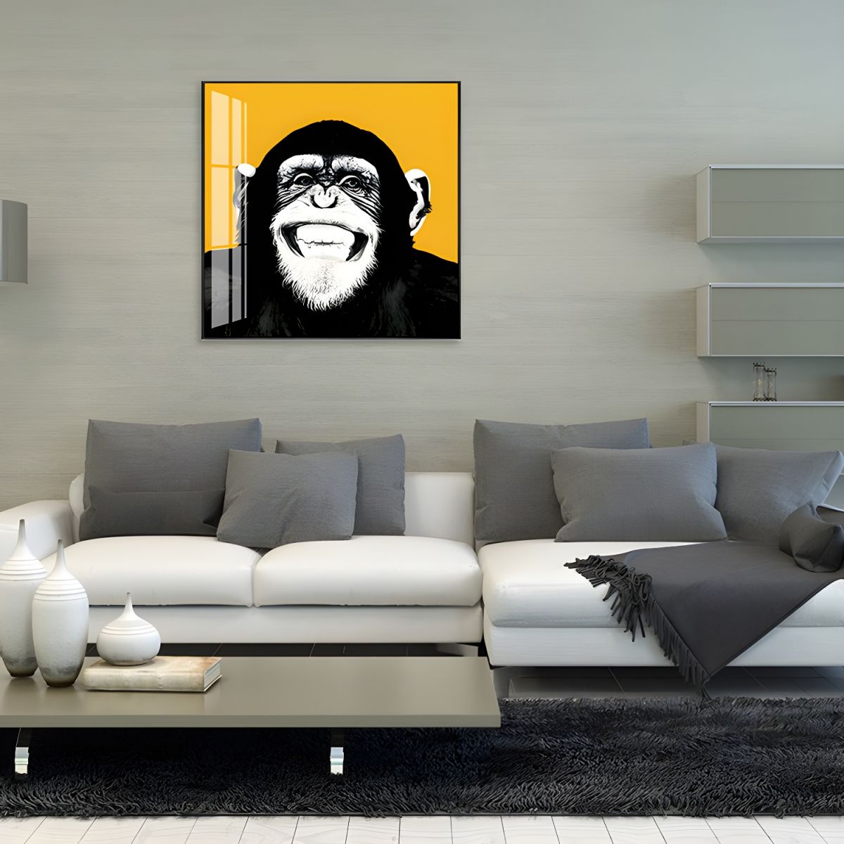 Colourful Chimpanzee Canvas Wall Art Kids Room Decor | Kidvara