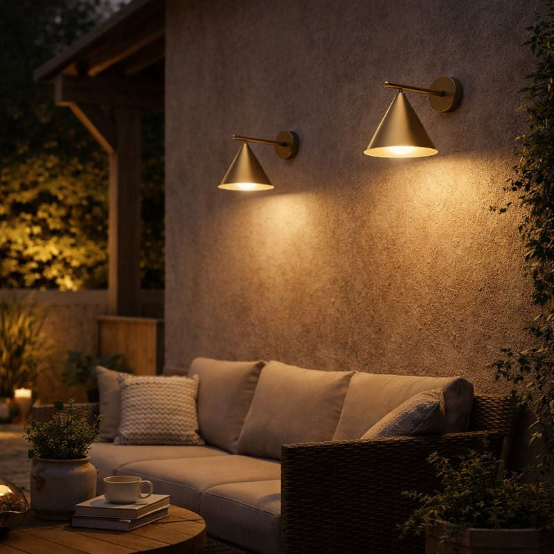 Cone Metal Wall Light Outdoor Modern Design | Raylix