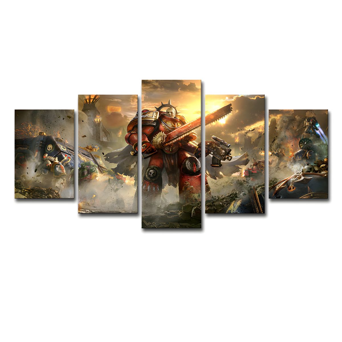 Fantasy 5 Panel Canvas Wall Art Yellow Kids Room | Xavero
