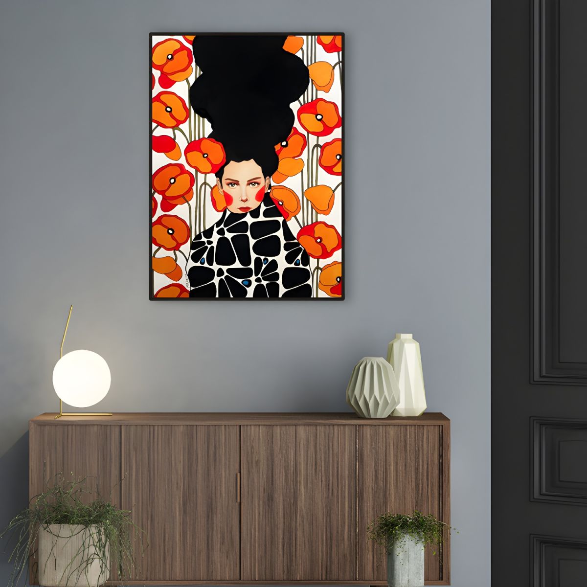 Fashion Illustration Canvas Wall Art Glam Lounge Decor | Zarelli