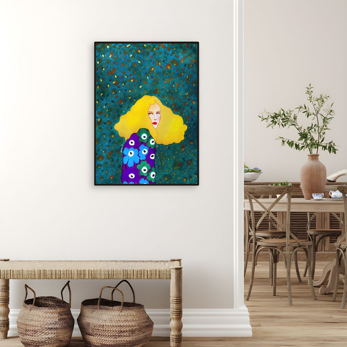 Fashion Illustration Canvas Wall Art Glam Lounge Decor | Zarelli