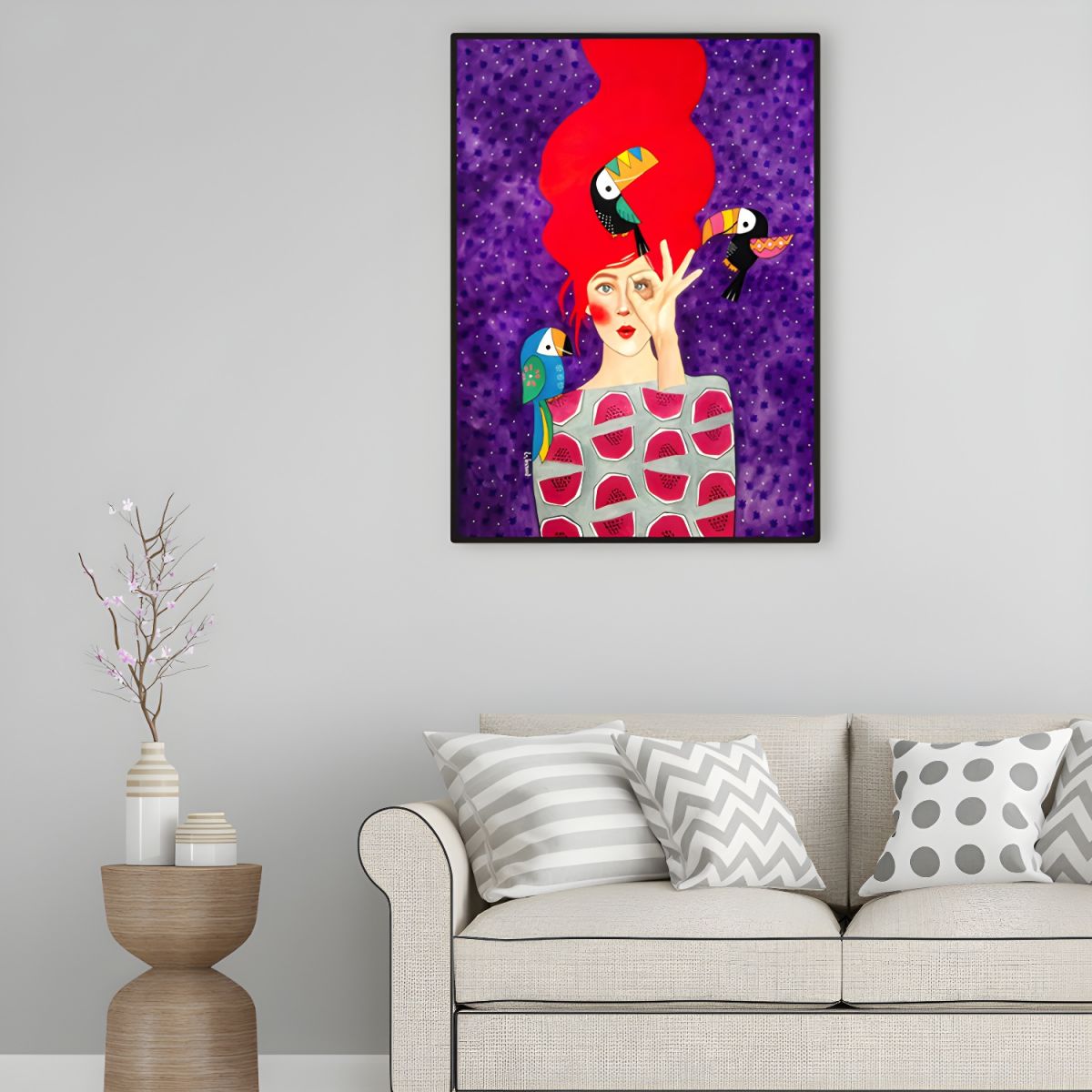 Fashion Illustration Canvas Wall Art Glam Lounge Decor | Zarelli