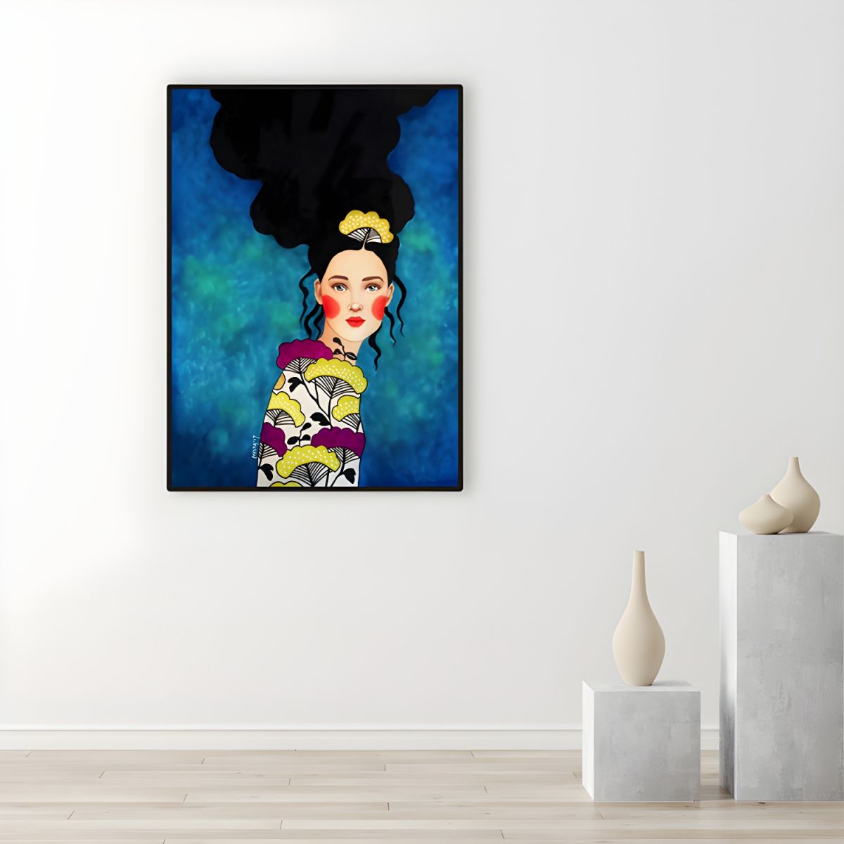 Fashion Illustration Canvas Wall Art Glam Lounge Decor | Zarelli