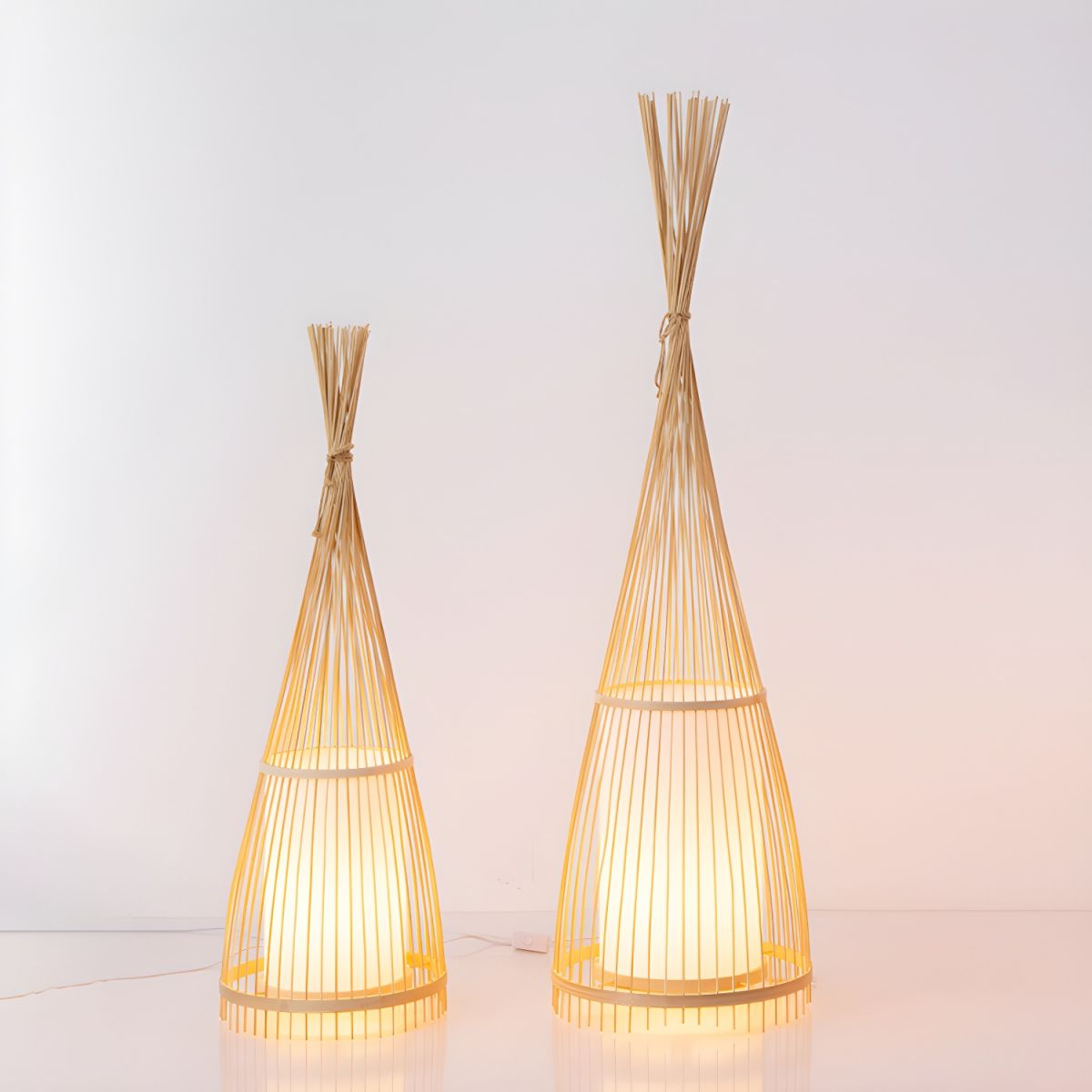 Floor Lamp Bamboo Shade for Ambient Lighting | Revello