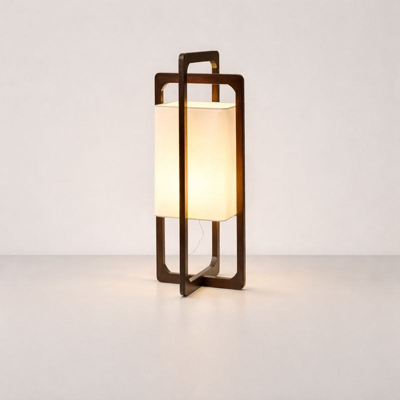 Floor Lamp Bamboo Wood with Fabric Shade Japan Style | Wabira