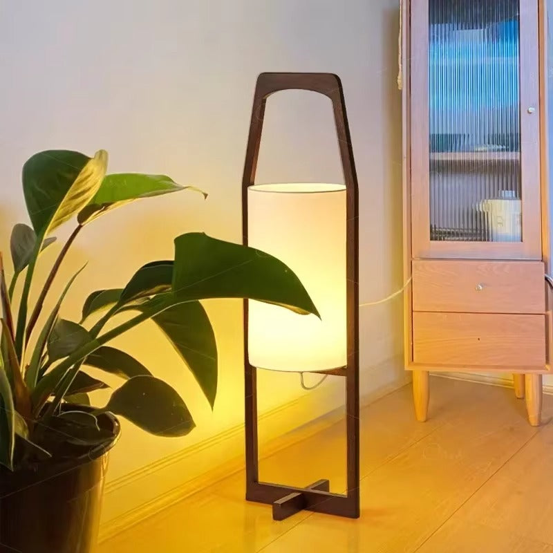Floor Lamp Bamboo Wood with Fabric Shade Japan Style | Wabira
