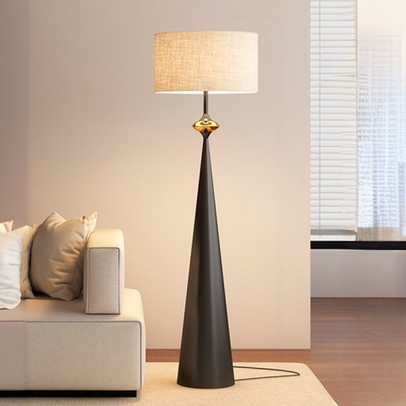 Floor Lamp Cream Fabric Shade Modern Interior Lighting | Mordane