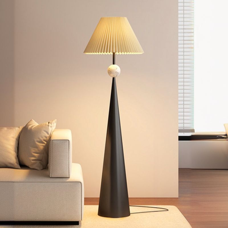 Floor Lamp Cream Fabric Shade Modern Interior Lighting | Mordane