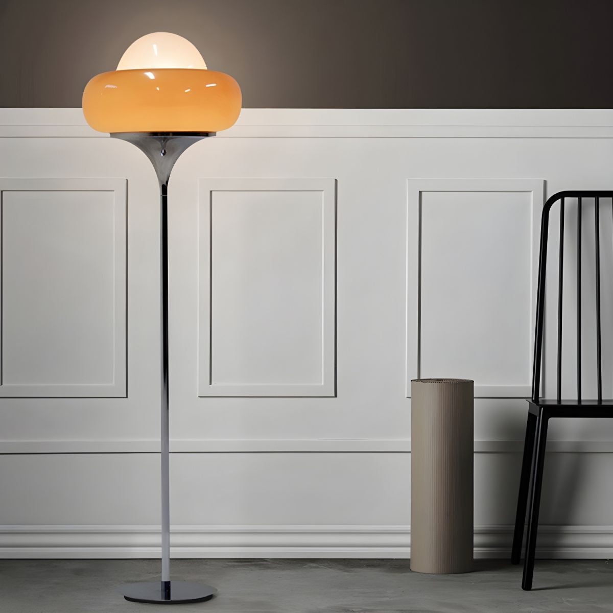 Floor Lamp Glass Shade Modern Standing Light | Oravon