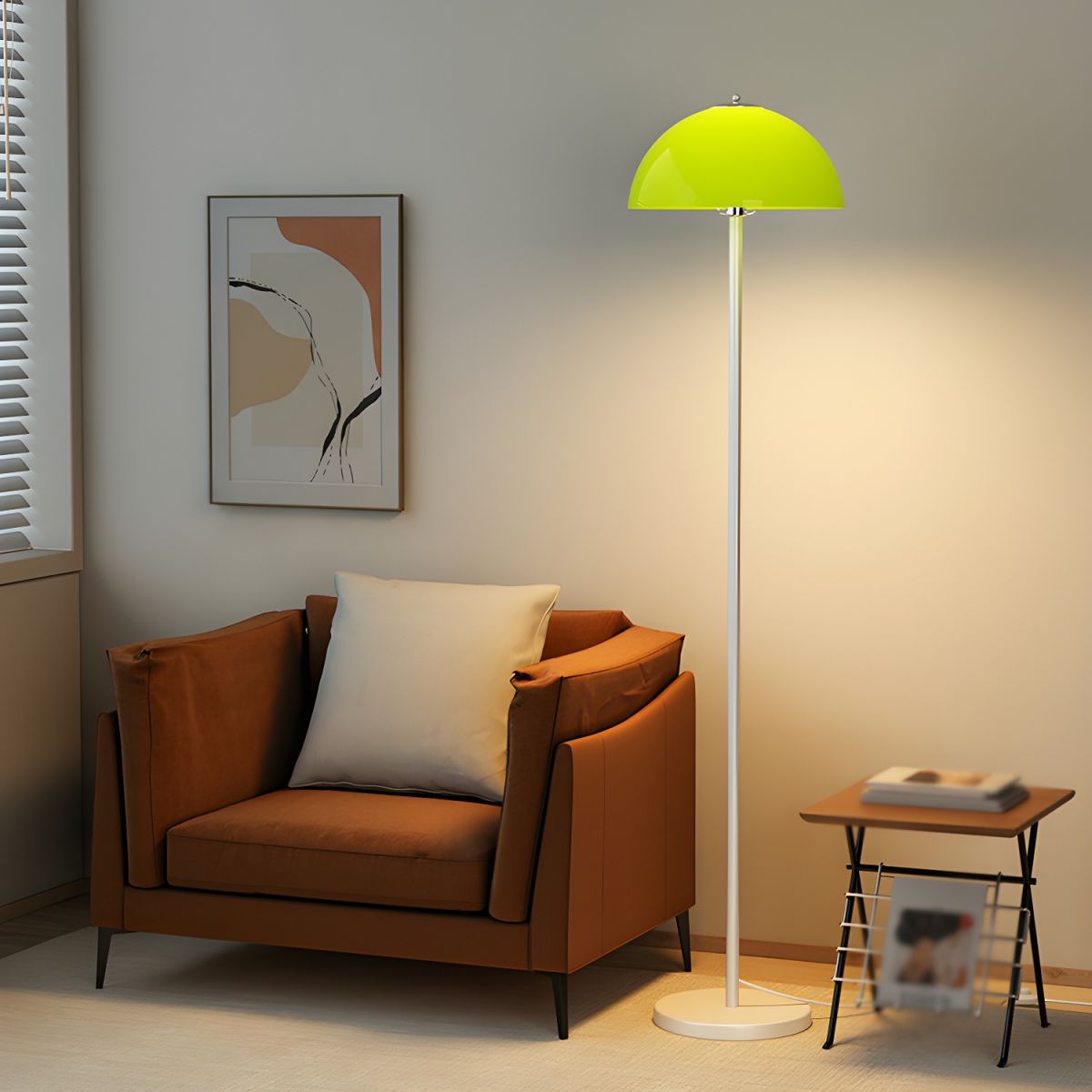 Floor Lamp Glass Shade in Modern Bedroom Style | Evrona