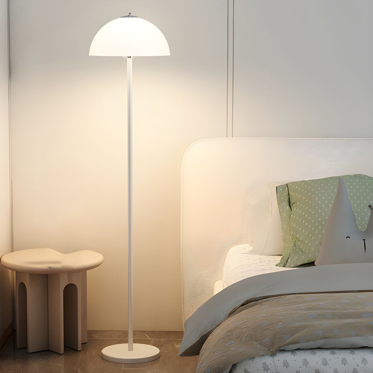 Floor Lamp Glass Shade in Modern Bedroom Style | Evrona