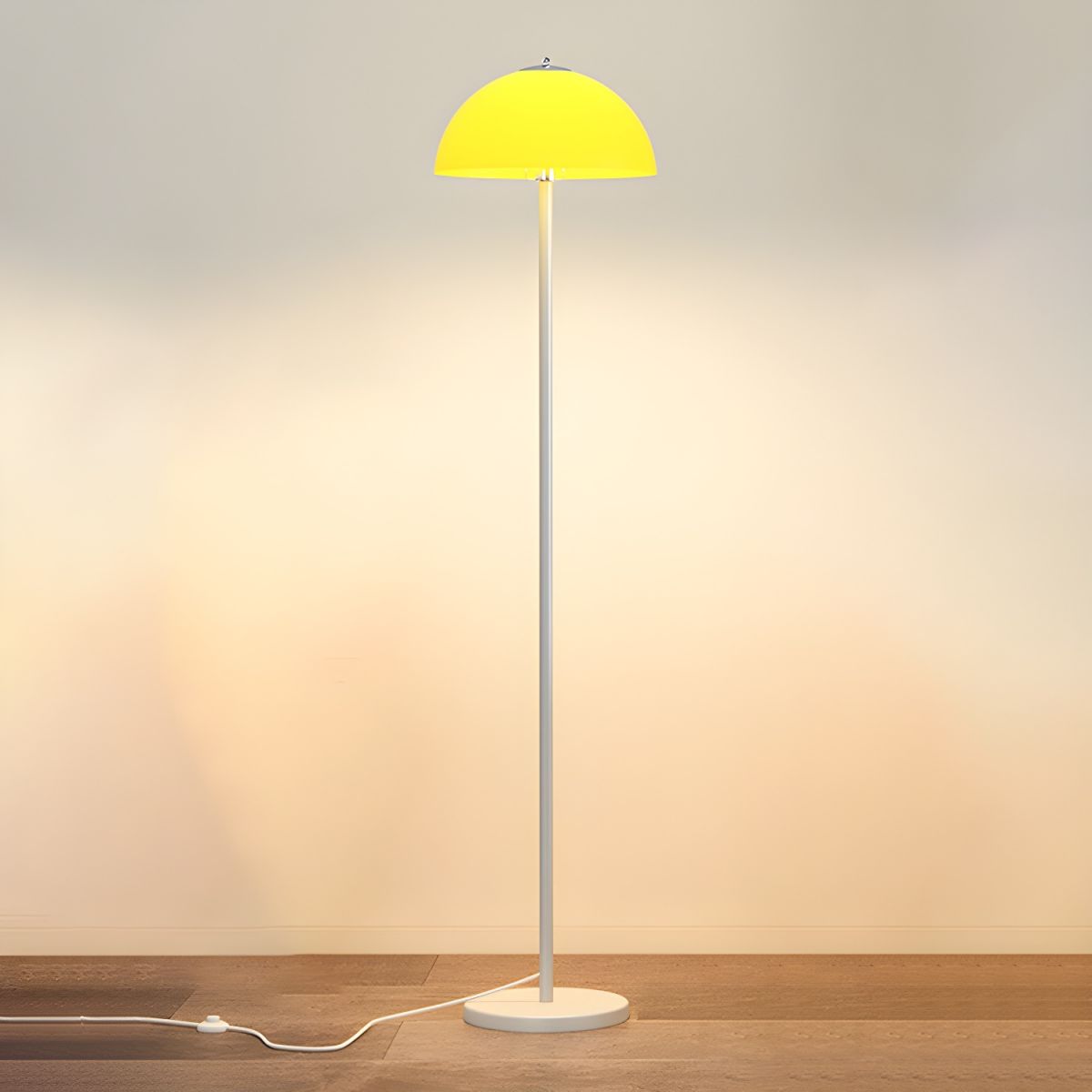 Floor Lamp Glass Shade in Modern Bedroom Style | Evrona