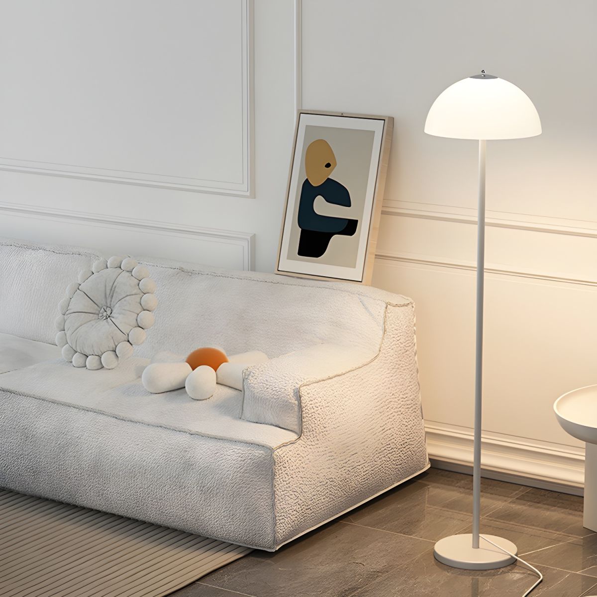 Floor Lamp Glass Shade in Modern Bedroom Style | Evrona