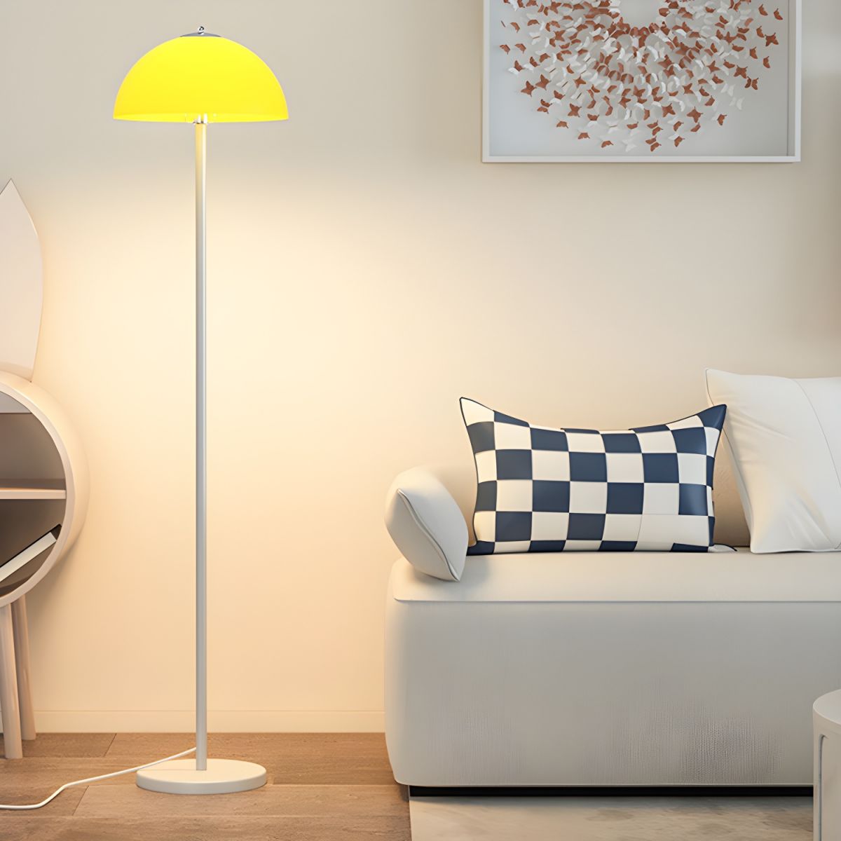Floor Lamp Glass Shade in Modern Bedroom Style | Evrona