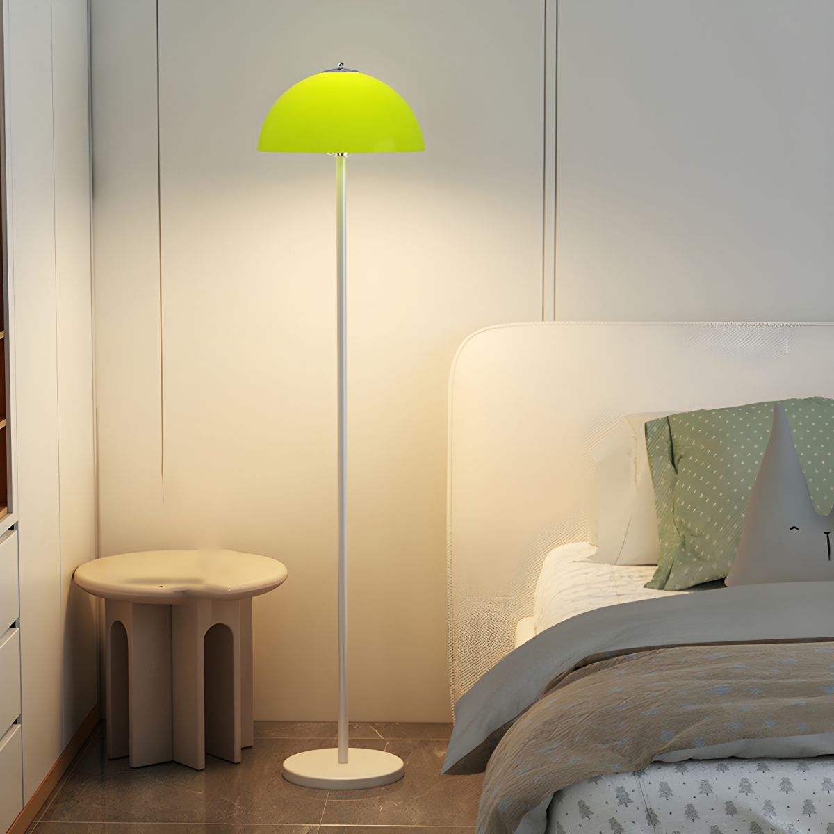 Floor Lamp Glass Shade in Modern Bedroom Style | Evrona