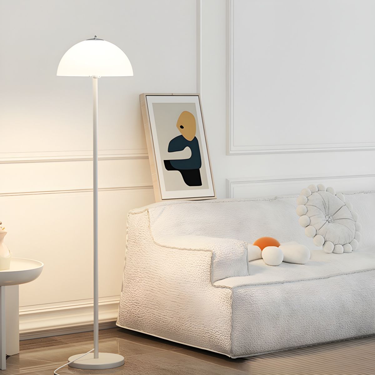 Floor Lamp Glass Shade in Modern Bedroom Style | Evrona