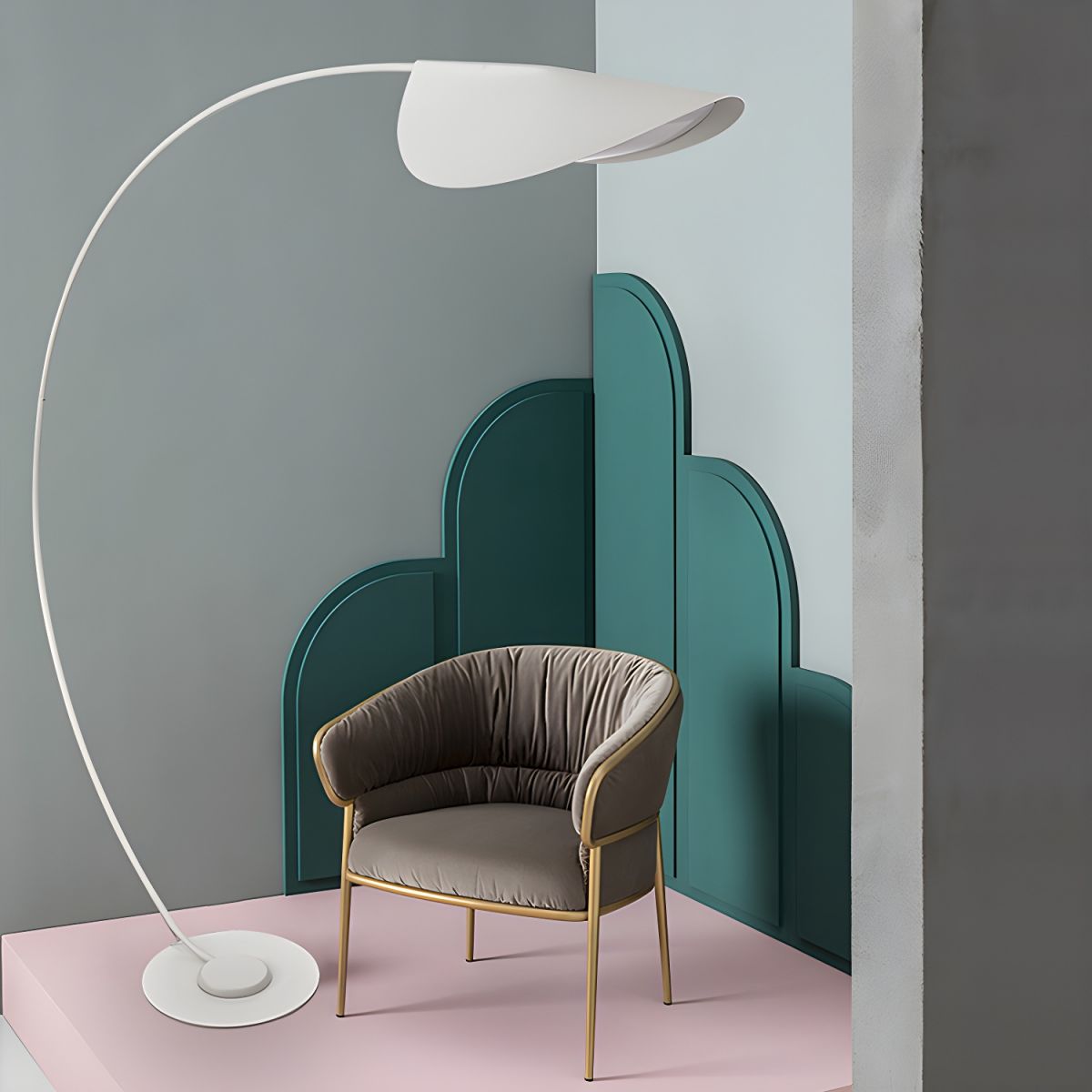 Floor Lamp Metal Arched Minimalist Design | Mavira