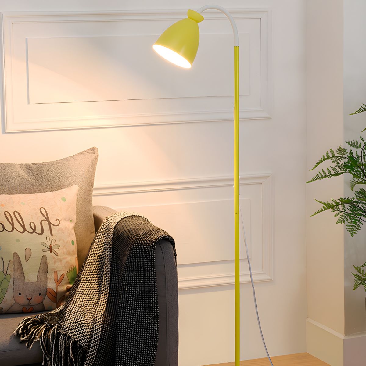 Floor Lamp Metal Bell Shade Nordic Design | Olvian