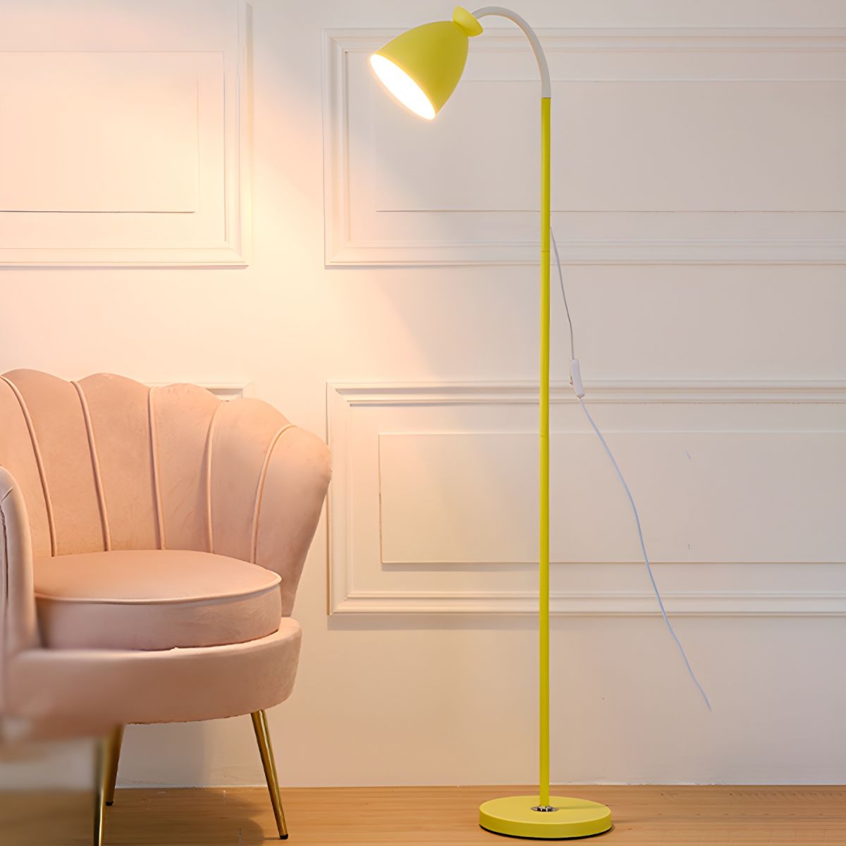 Floor Lamp Metal Bell Shade Nordic Design | Olvian