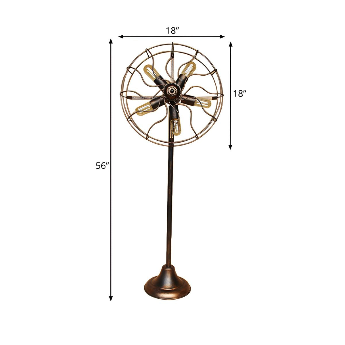 Floor Lamp Metal Fan Cage Industrial Loft Design | Ventaro