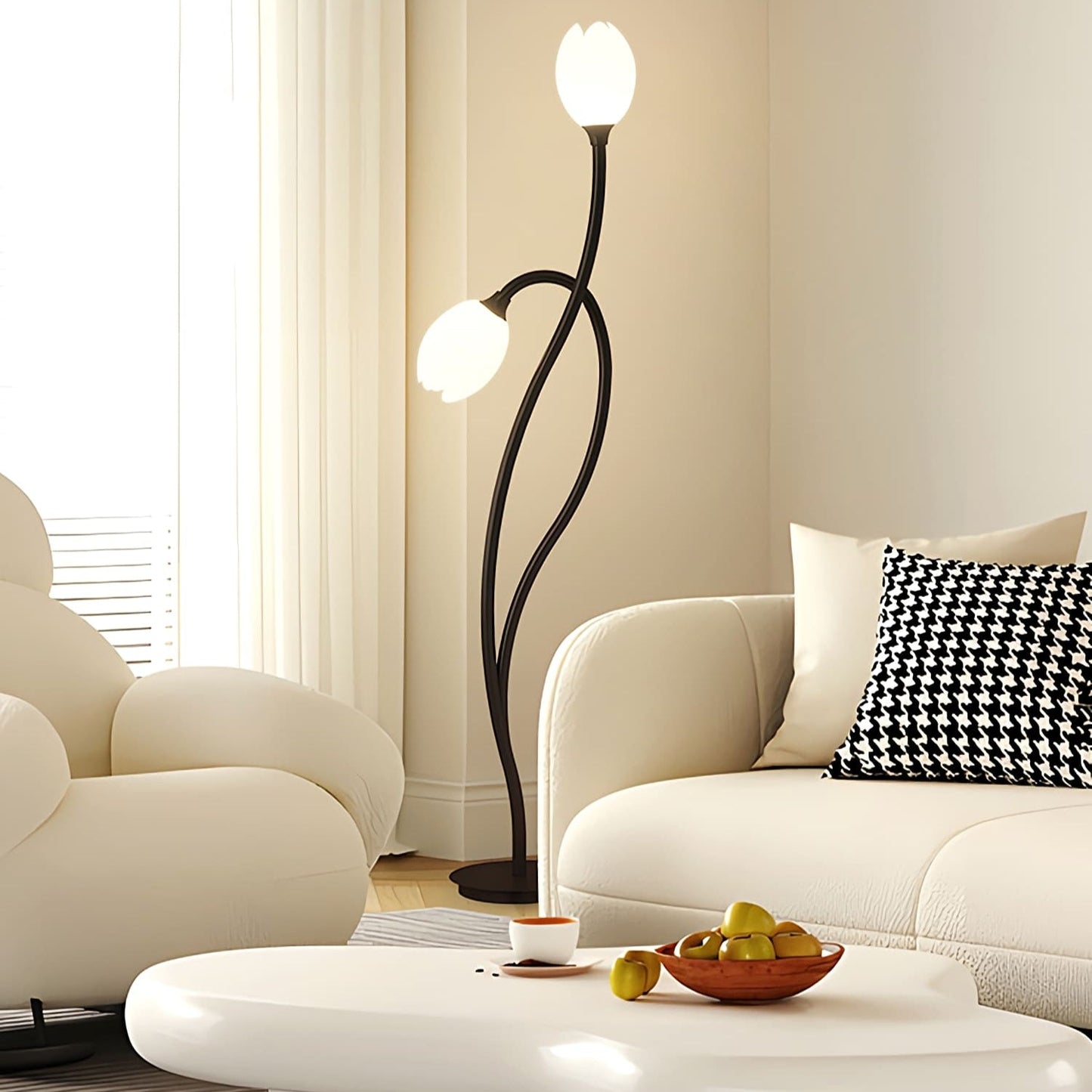 Floor Lamp Metal Flower Modern Sculptural Design | Mantora