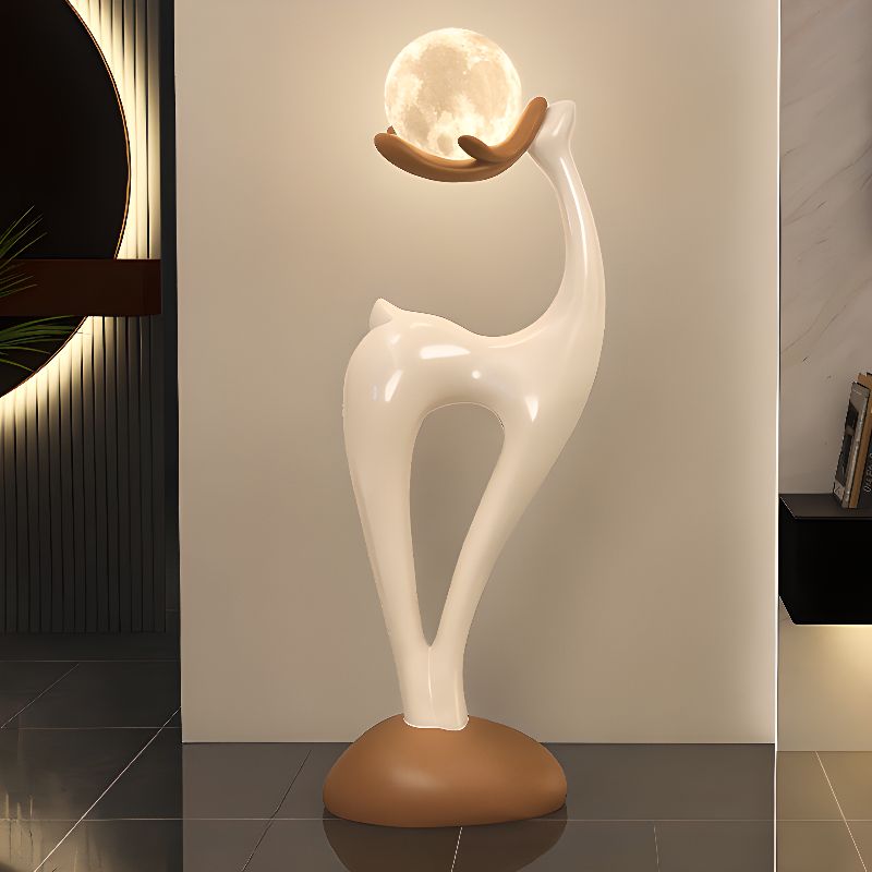 Floor Lamp Resin Deer Design with Touch Switch Modern | Cervano