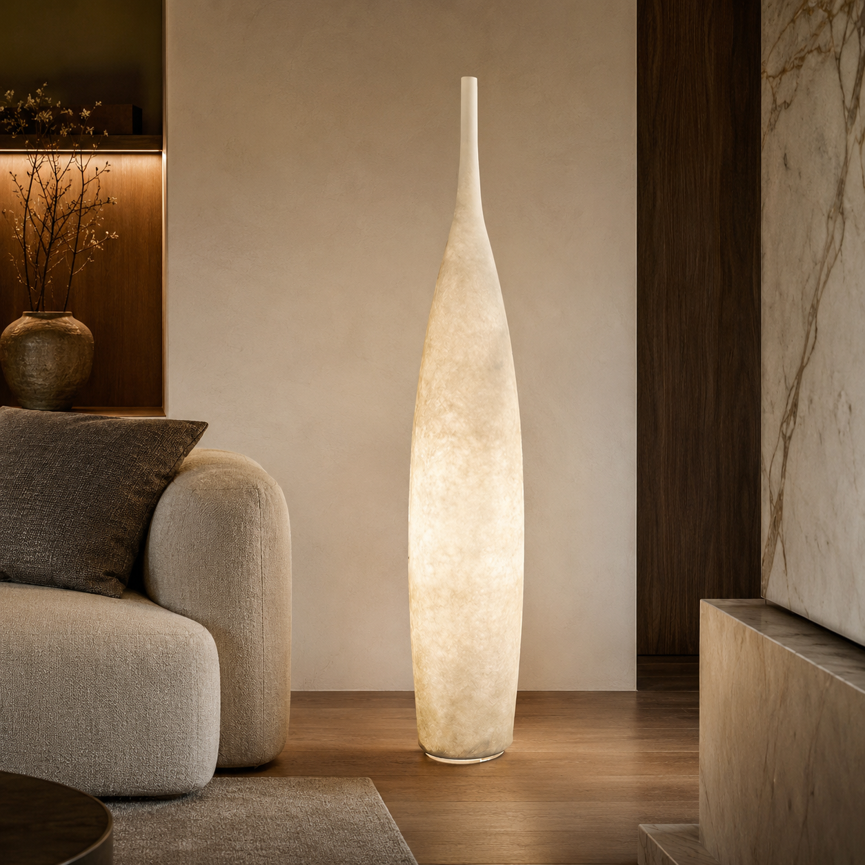 Floor Lamp Resin Shade LED Ambient Light Modern | Macorin