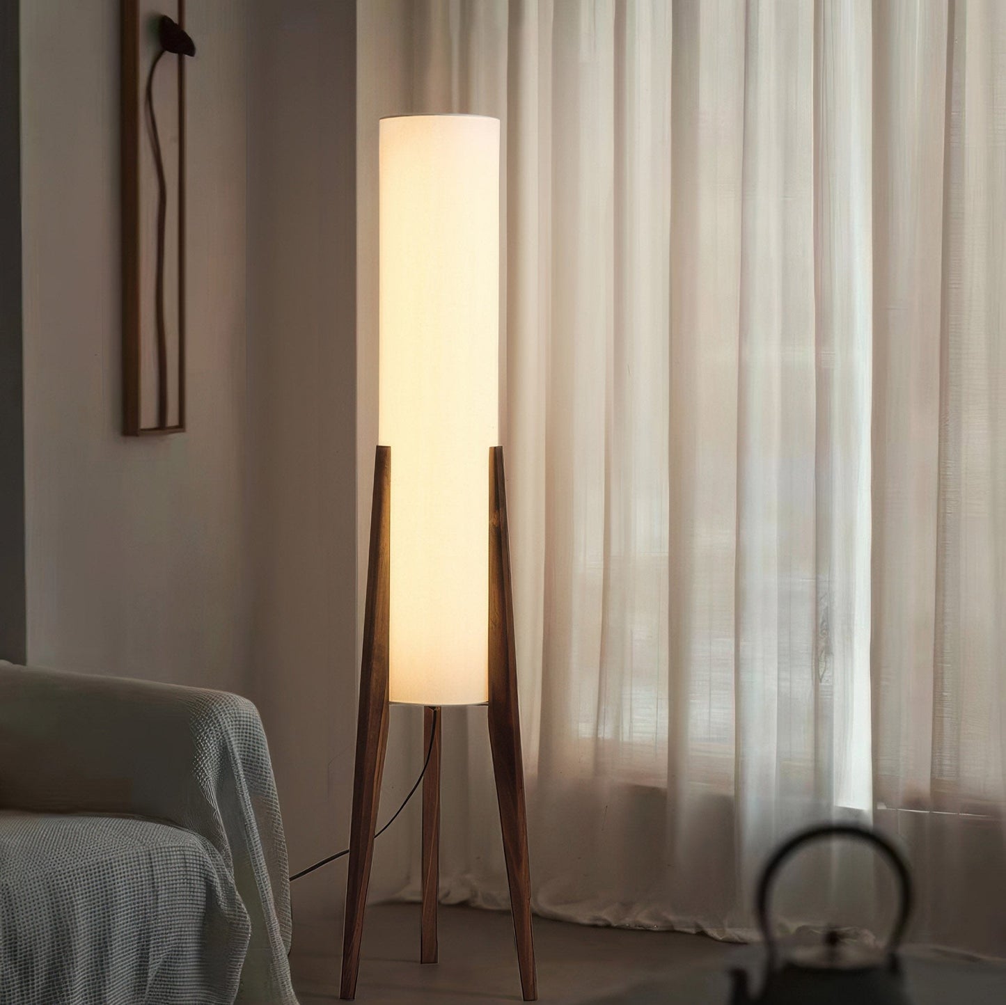 Floor Lamp Walnut Wood Scandinavian Style | Tolvia