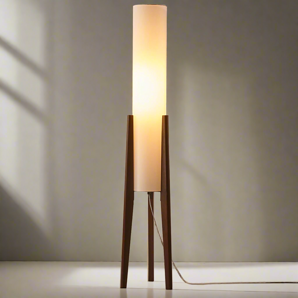 Floor Lamp Walnut Wood Scandinavian Style | Tolvia