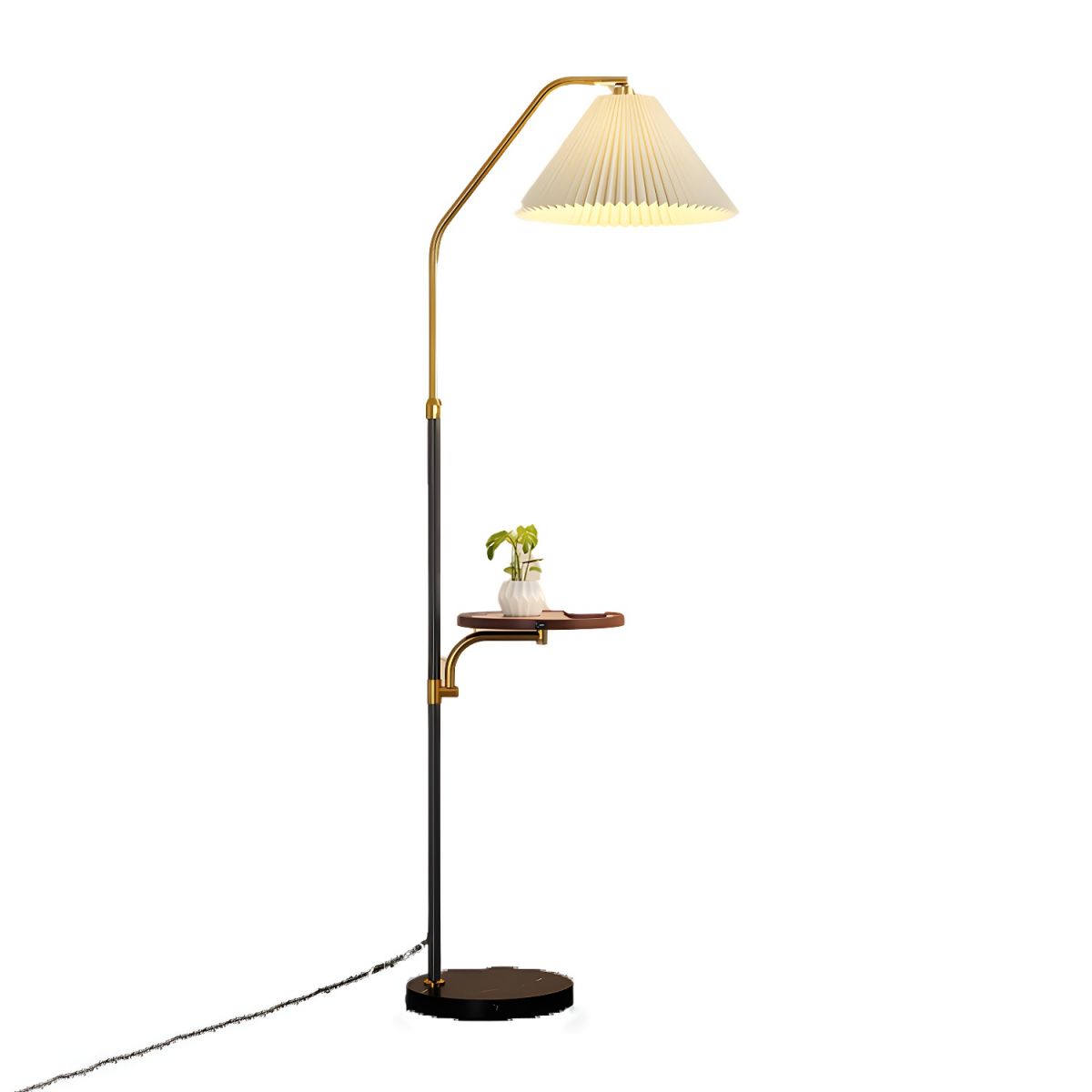 Floor Lamp with Black Tray Table Modern Style | Tenaro