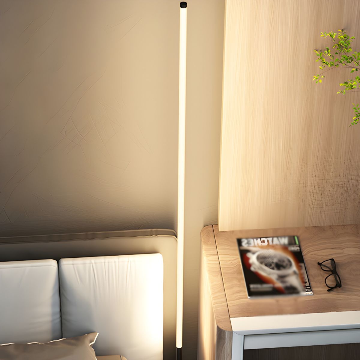 Floor Lamp with Linear Metal Frame Modern Style | Velinor