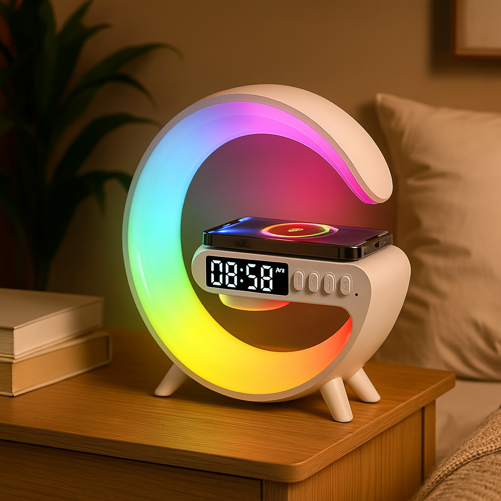 G Shape RGB Lamp Bluetooth Speaker Alarm | WakeGi