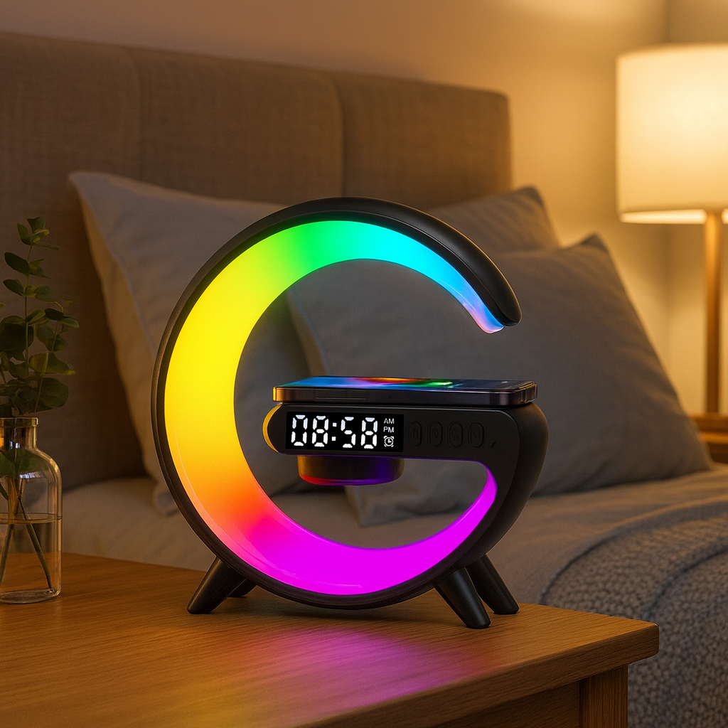G Shape RGB Lamp Bluetooth Speaker Alarm | WakeGi