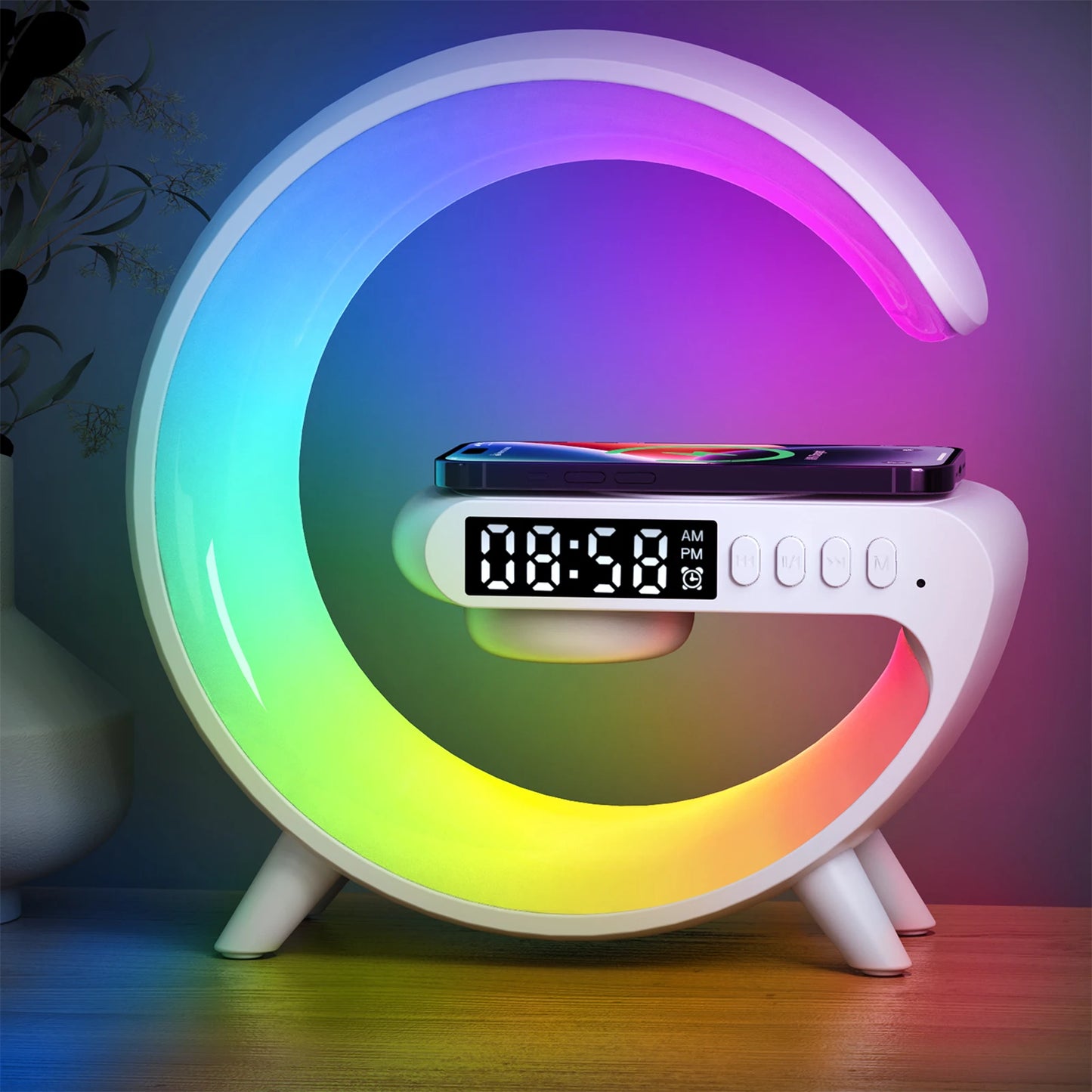G Shape RGB Lamp Bluetooth Speaker Alarm | WakeGi