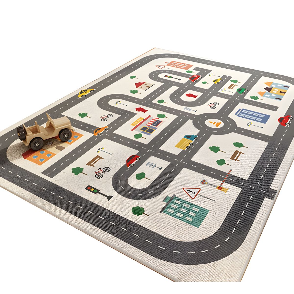Kids Play Mat Educational Design Anti-Slip Polyester | Zeravo